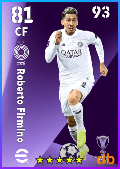Roberto Firmino — CF, OVR 81, MAX 93