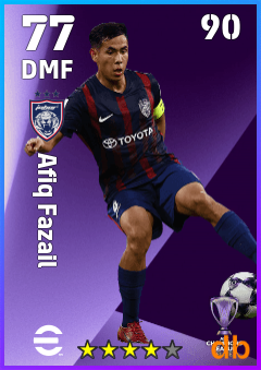 Afiq Fazail — DMF, OVR 77, MAX 90