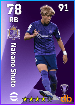 Nakano Shuto — RB, OVR 78, MAX 91
