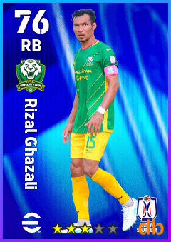Rizal Ghazali — RB, OVR 76, MAX 76