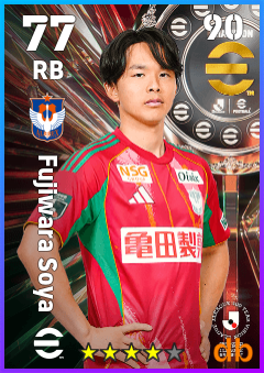 Fujiwara Soya — RB, OVR 77, MAX 90