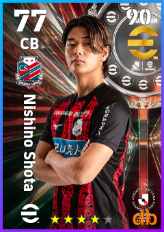 Nishino Shota — CB, OVR 77, MAX 90
