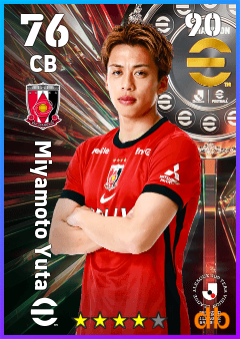 Miyamoto Yuta — CB, OVR 76, MAX 90