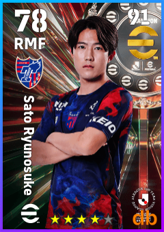 Sato Ryunosuke — RMF, OVR 78, MAX 91