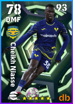 Cheikh Niasse — DMF, OVR 78, MAX 93