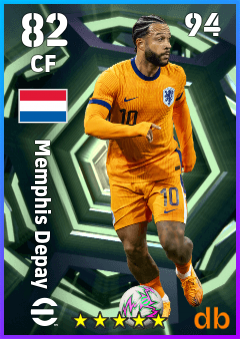 Memphis Depay — CF, OVR 82, MAX 94