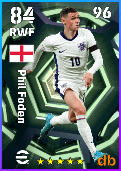 Phil Foden — RWF, OVR 84, MAX 96