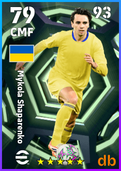 Mykola Shaparenko — CMF, OVR 79, MAX 93