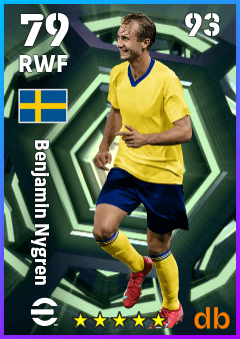 Benjamin Nygren — RWF, OVR 79, MAX 93
