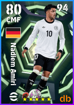 Nadiem Amiri — CMF, OVR 80, MAX 94