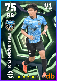 Matsunagane Yuto — RB, OVR 75, MAX 91
