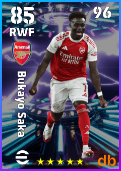 Bukayo Saka — RWF, OVR 85, MAX 96