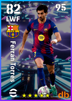 Ferran Torres — LWF, OVR 82, MAX 95