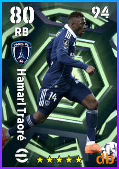 Hamari Traoré — RB, OVR 80, MAX 94