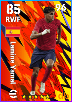 Lamine Yamal — RWF, OVR 85, MAX 96