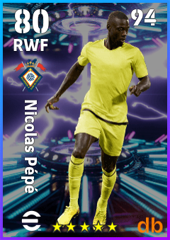 Nicolas Pépé — RWF, OVR 80, MAX 94