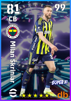 Milan Škriniar — CB, OVR 81, MAX 99