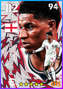 Marcus Rashford — CF, OVR 82, MAX 94