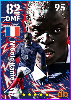 N'Golo Kanté — DMF, OVR 82, MAX 95
