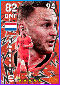 Teun Koopmeiners — DMF, OVR 82, MAX 94