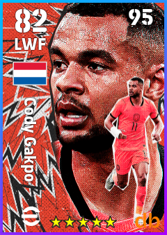 Cody Gakpo — LWF, OVR 82, MAX 95