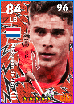 Micky van de Ven — LB, OVR 84, MAX 96