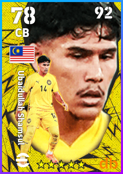 Ubaidullah Shamsul — CB, OVR 78, MAX 92