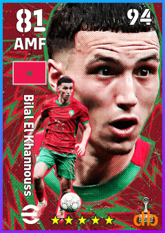 Bilal El Khannouss — AMF, OVR 81, MAX 94