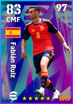 Fabián Ruiz — CMF, OVR 83, MAX 97
