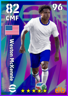 Weston McKennie — CMF, OVR 82, MAX 96