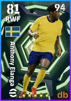 Anthony Elanga — RWF, OVR 81, MAX 94