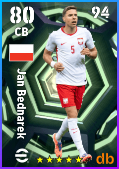 Jan Bednarek — CB, OVR 80, MAX 94