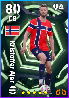 Kristoffer Ajer — CB, OVR 80, MAX 94