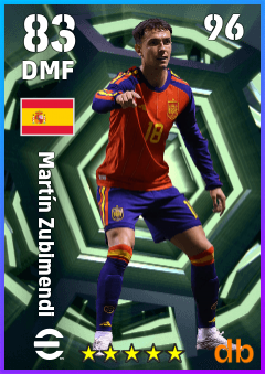 Martín Zubimendi — DMF, OVR 83, MAX 96