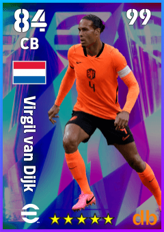 Virgil van Dijk — CB, OVR 84, MAX 99