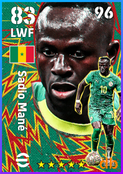Sadio Mané — LWF, OVR 83, MAX 96