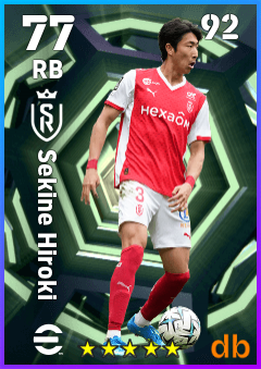Sekine Hiroki — RB, OVR 77, MAX 92