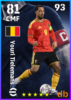 Youri Tielemans — CMF, OVR 81, MAX 93