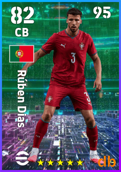 Rúben Dias — CB, OVR 82, MAX 95