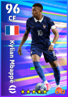 Kylian Mbappé — CF, OVR 96, MAX 96