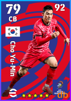 Cho Yu-Min — CB, OVR 79, MAX 92