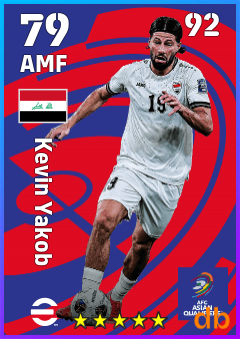 Kevin Yakob — AMF, OVR 79, MAX 92