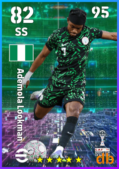 Ademola Lookman — SS, OVR 82, MAX 95