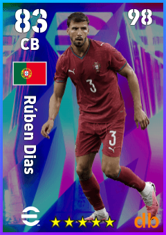 Rúben Dias — CB, OVR 83, MAX 98