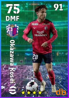 Okazawa Kosei — DMF, OVR 75, MAX 91