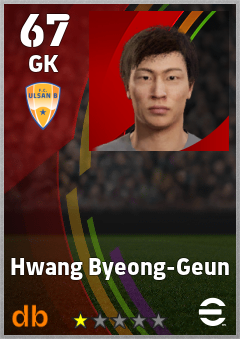 Hwang Byeong-Geun — GK, OVR 67, MAX 67
