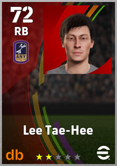 Lee Tae-Hee — RB, OVR 72, MAX 72