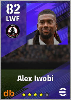 Alex Iwobi — LWF, OVR 82, MAX 82