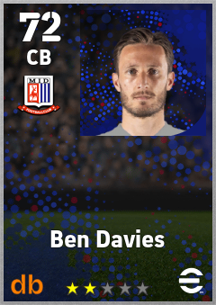 Ben Davies — CB, OVR 72, MAX 72