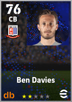 Ben Davies — CB, OVR 76, MAX 76
